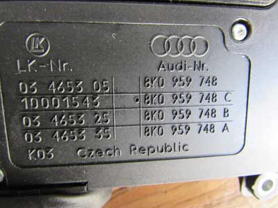 Audi OEM A4 B8 Front Seat Switch Button Panel Controls, Right Passenger's Side 8K0959748 Passat CC Tiguan Allroad A5 A6 A7 Q5 2008-20153